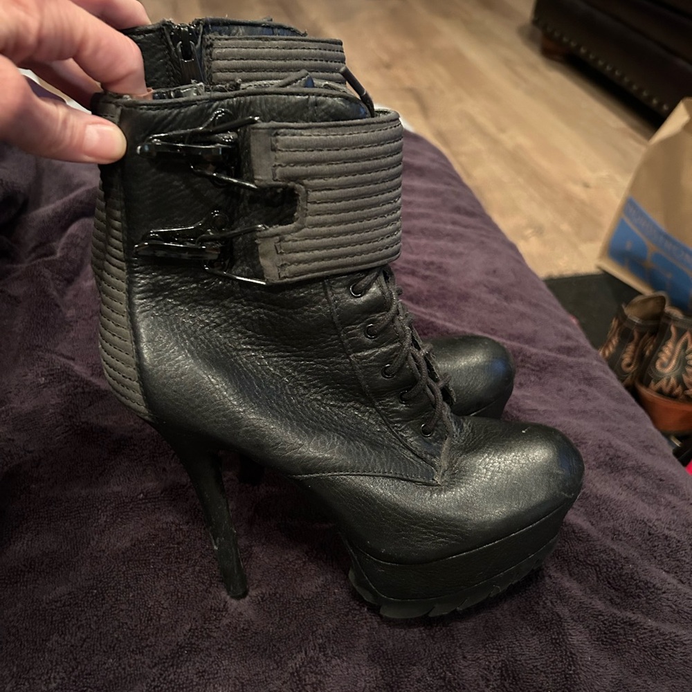 Stylish Black High Heel Ankle Boots